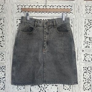 Vintage 80's/90's Acid Wash‎ Grunge High Waisted Retro Denim Skirt Size 6